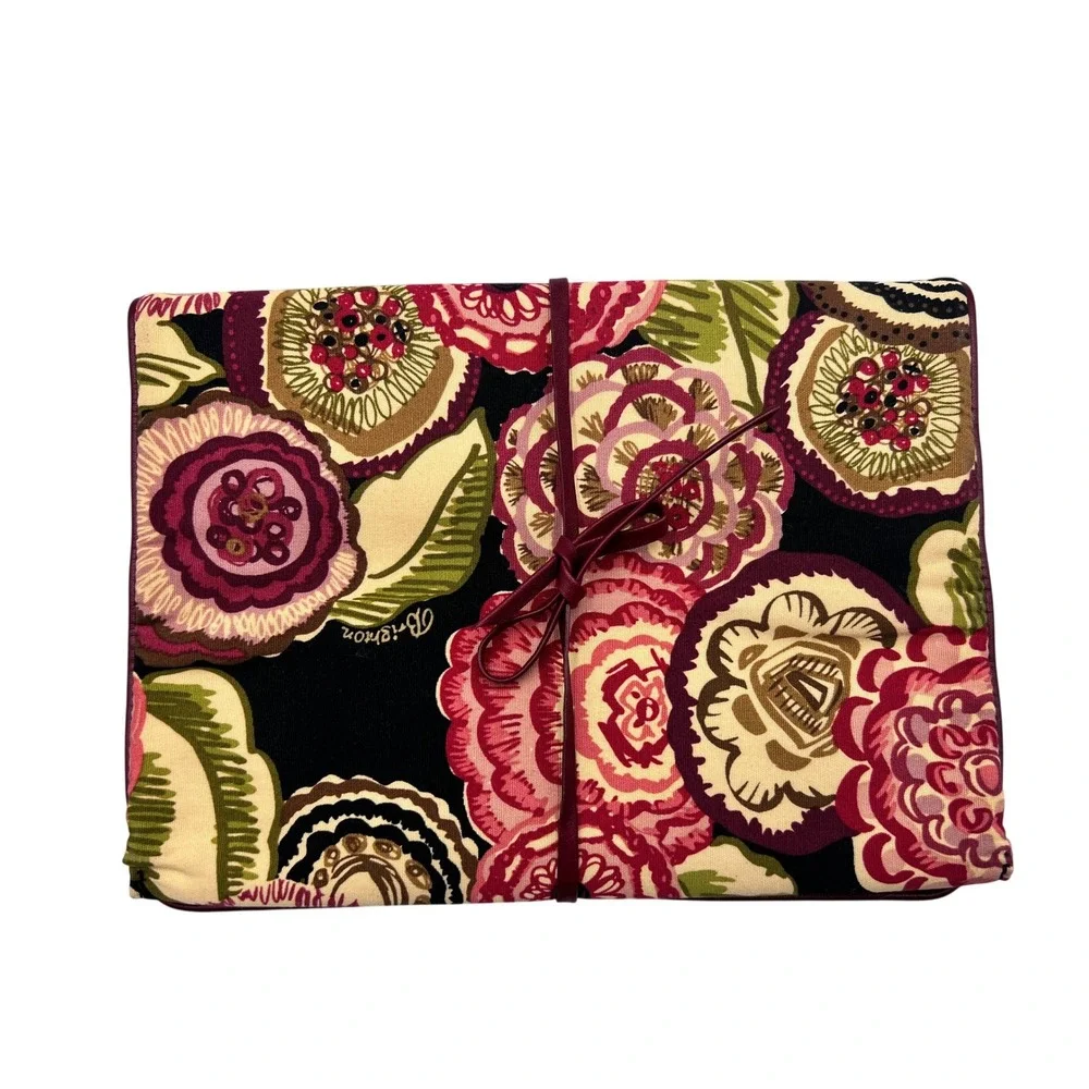 Brighton Jewelry Roll Women OS Multicolor Excellent Floral Canvas Heart Travel